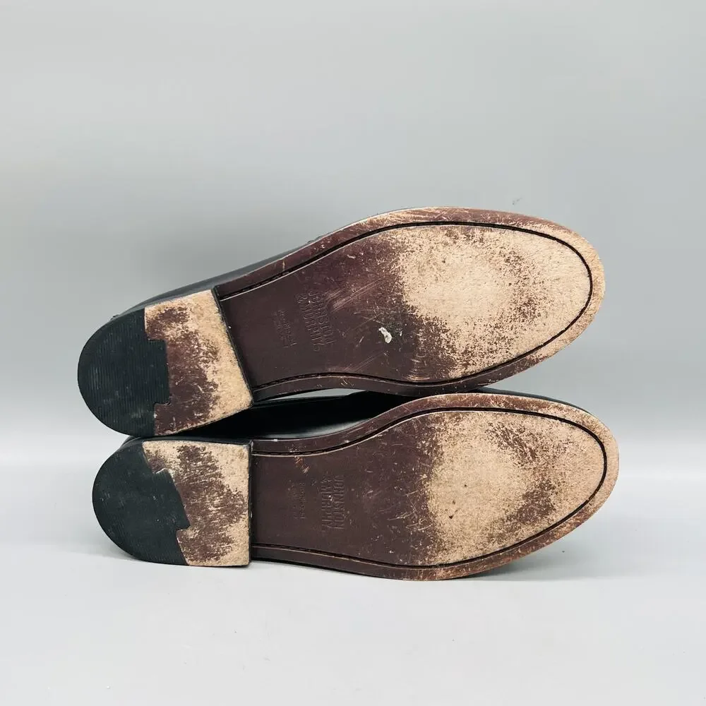 Johnston & Murphy Shoes Men 8.5 Black Leather Penny Loafers Slip On Dress Casual
